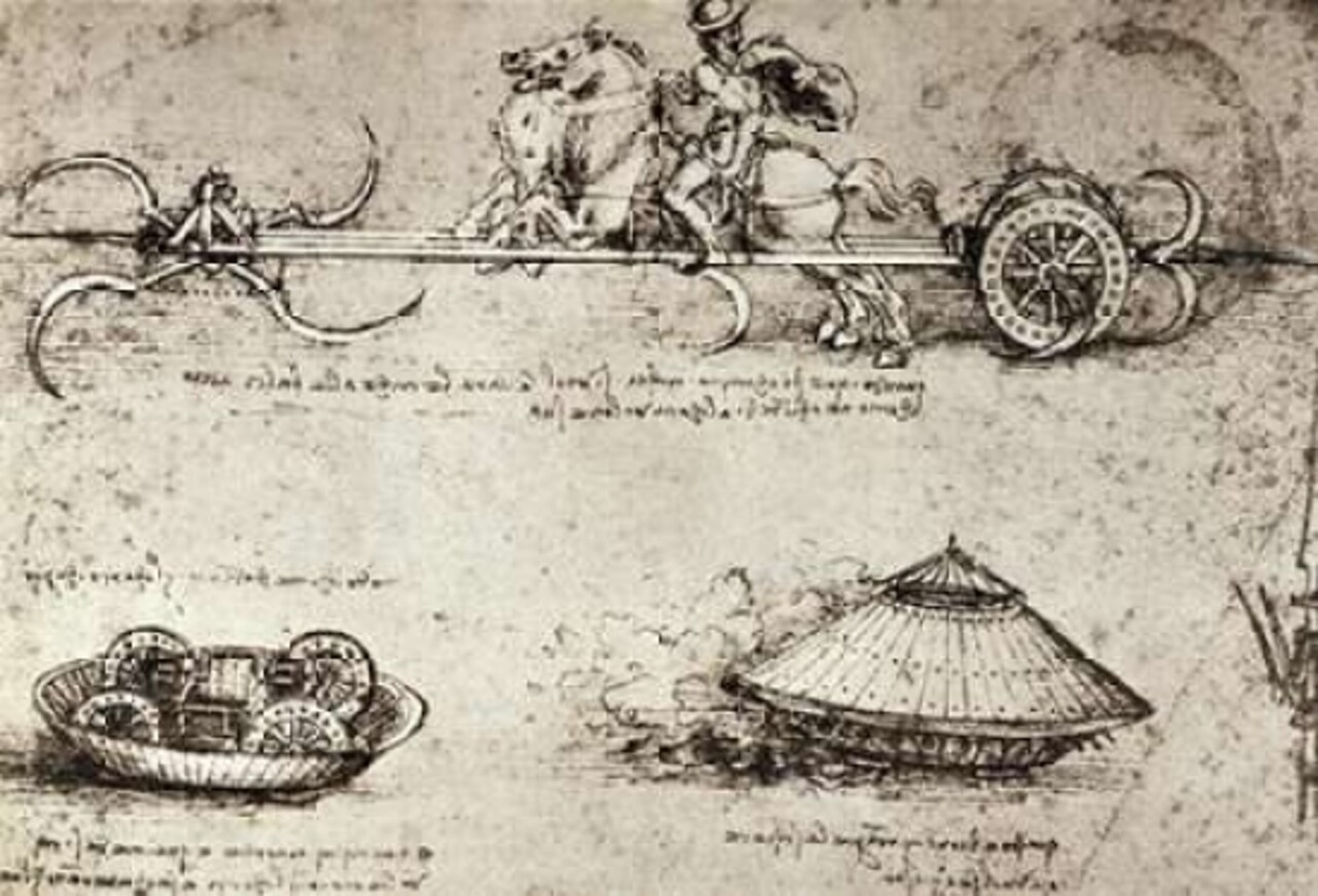 Military Inventions Sketches Poster Print by Leonardo Da Vinci - Item # VARPDX277247